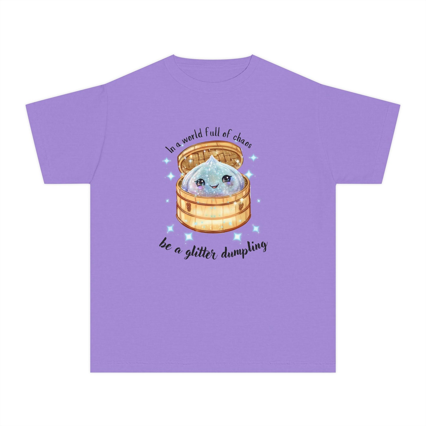 In a World Full of Chaos, Be a Glitter Dumpling Youth Graphic Tee | Viral Squishy Inspired Shirt