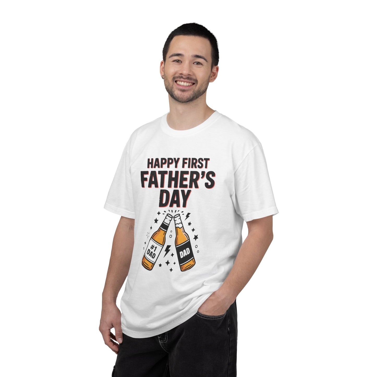 Happy First Father's Day T-Shirt – First-Time Dad Cheers Tee