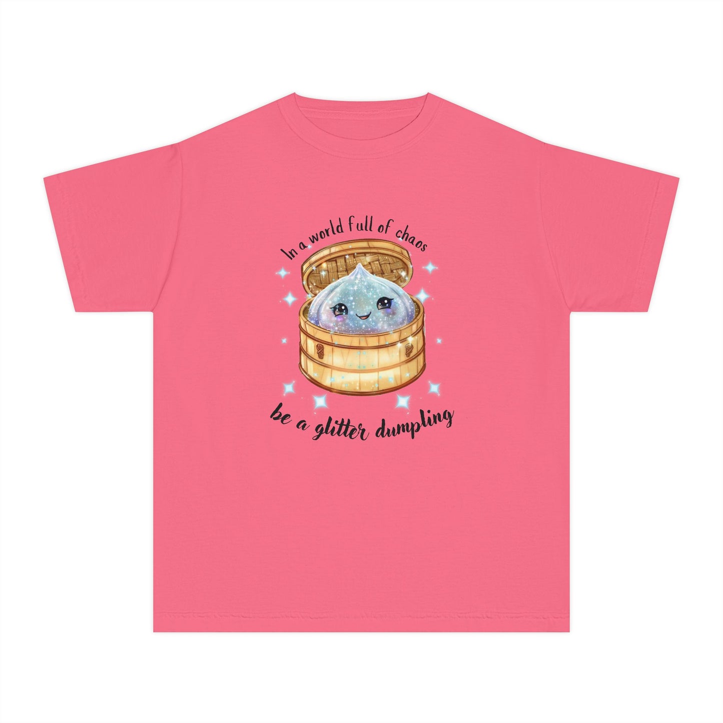 In a World Full of Chaos, Be a Glitter Dumpling Youth Graphic Tee | Viral Squishy Inspired Shirt