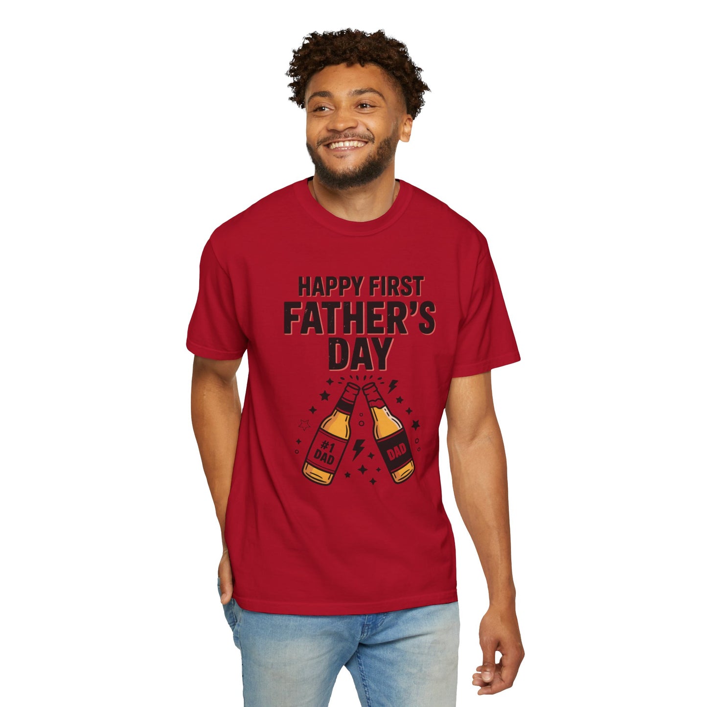 Happy First Father's Day T-Shirt – First-Time Dad Cheers Tee