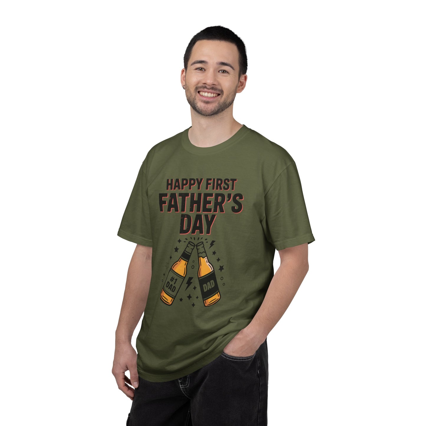 Happy First Father's Day T-Shirt – First-Time Dad Cheers Tee