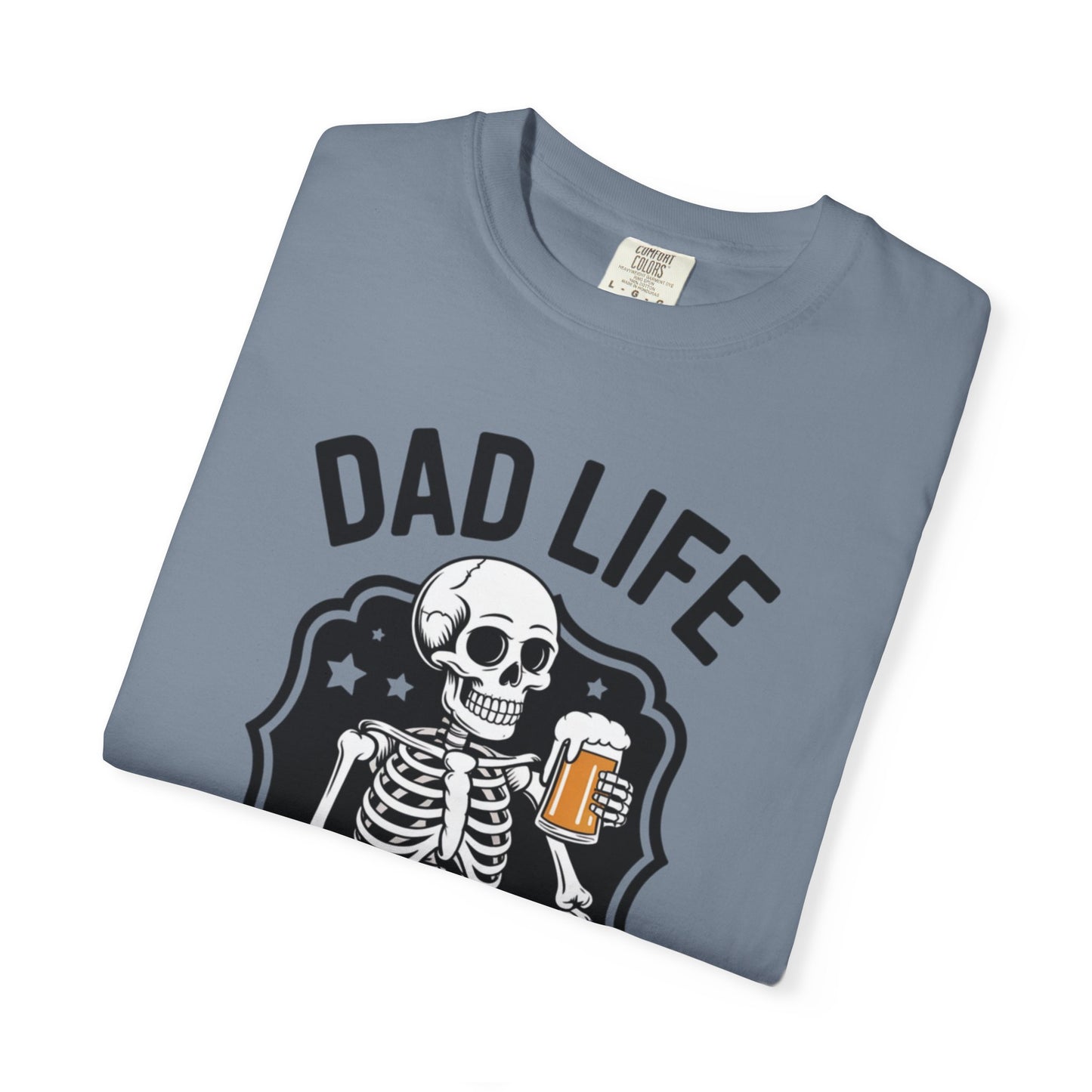 Dad Life T‑Shirt - "Live Fast Dad Hard" Skeleton Beer Graphic Tee