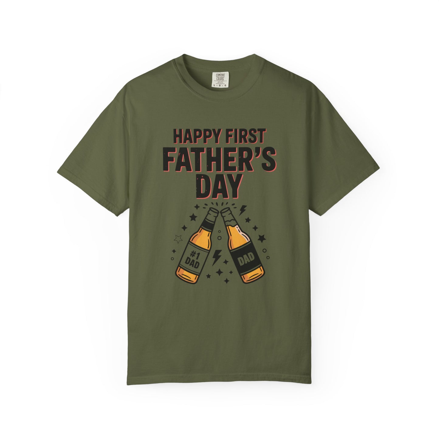 Happy First Father's Day T-Shirt – First-Time Dad Cheers Tee
