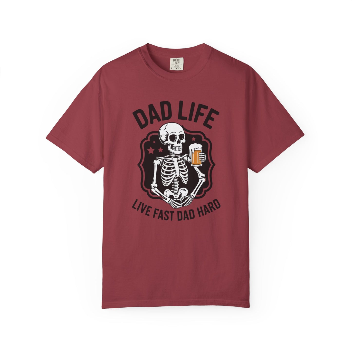 Dad Life T‑Shirt - "Live Fast Dad Hard" Skeleton Beer Graphic Tee