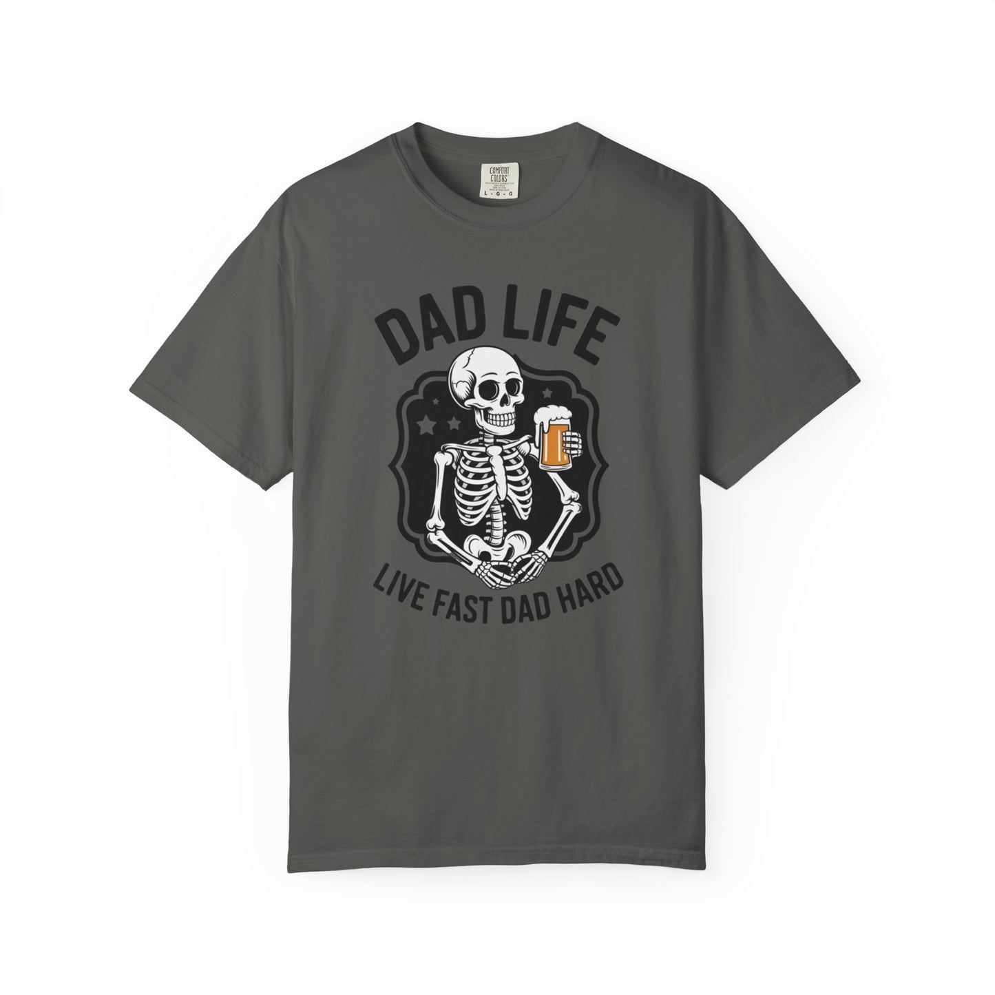 Dad Life T‑Shirt - "Live Fast Dad Hard" Skeleton Beer Graphic Tee