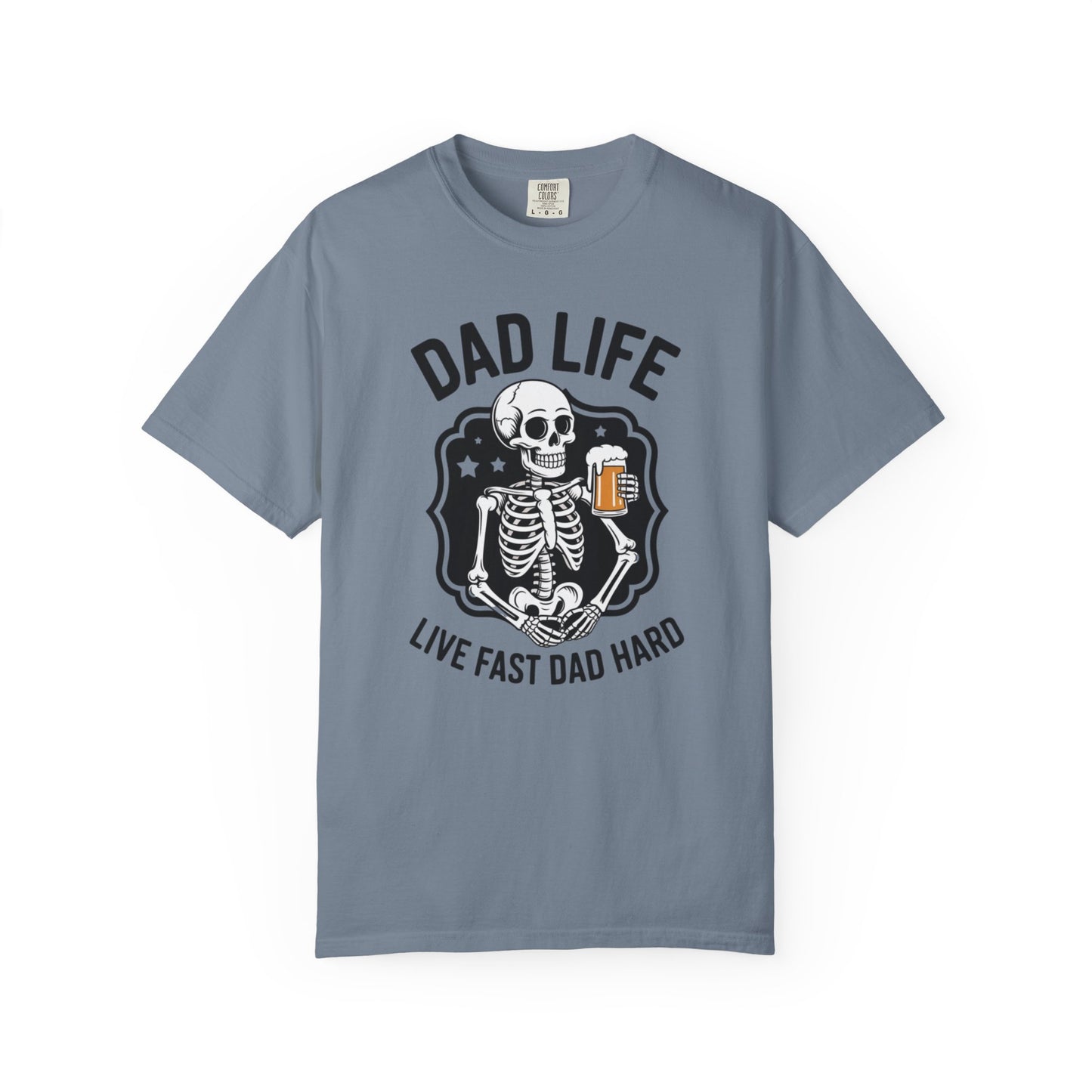 Dad Life T‑Shirt - "Live Fast Dad Hard" Skeleton Beer Graphic Tee