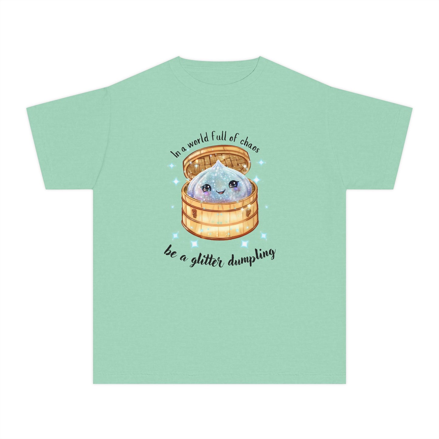 In a World Full of Chaos, Be a Glitter Dumpling Youth Graphic Tee | Viral Squishy Inspired Shirt