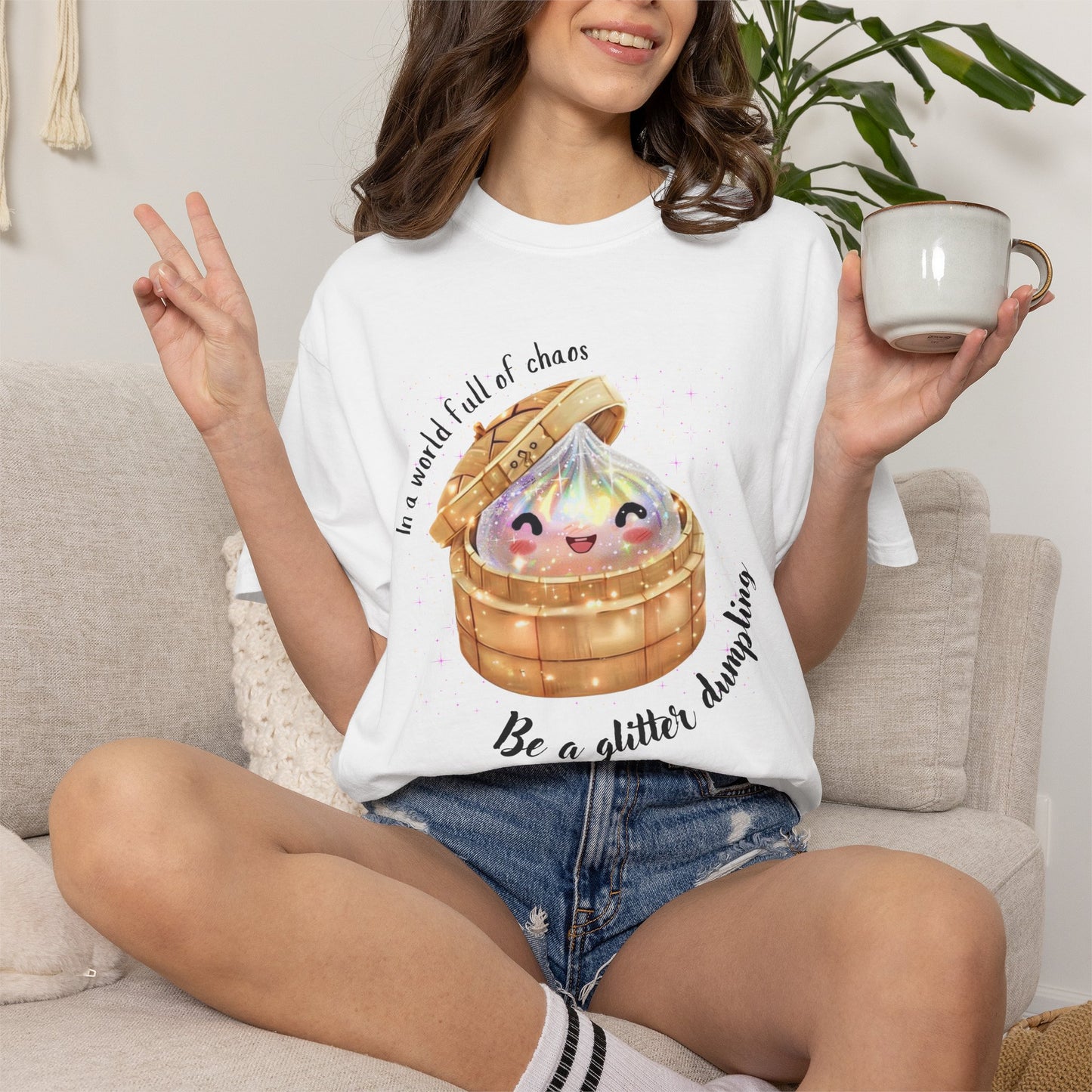 In a World Full of Chaos, Be a Glitter Dumpling™ Graphic Tee | Viral Squishy Inspired Shirt
