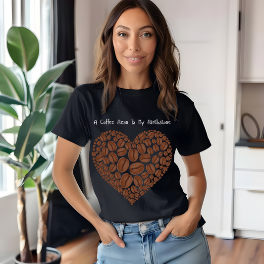Coffee Heart Unisex T-Shirt, Gift for Coffee Lovers, Birthday Gift, Casual Wear, Cute Coffee Aesthetic Tee