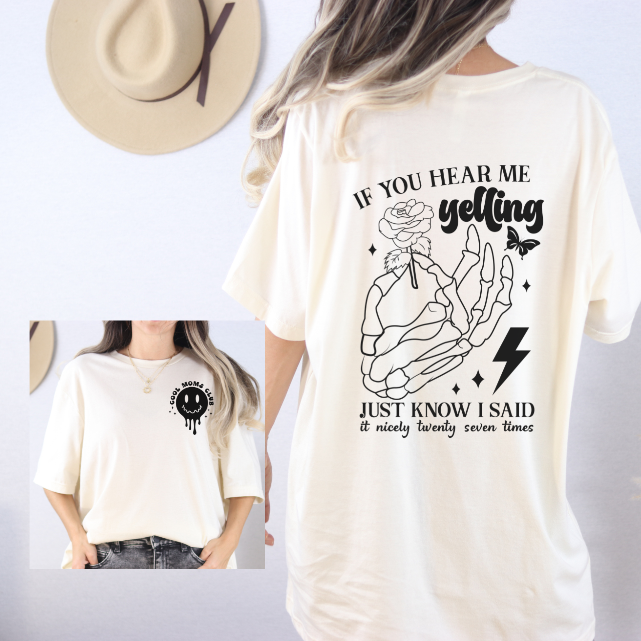 T-Shirt - "If You Hear Me Yelling" Cute Drippy Smileyl Graphic Tee
