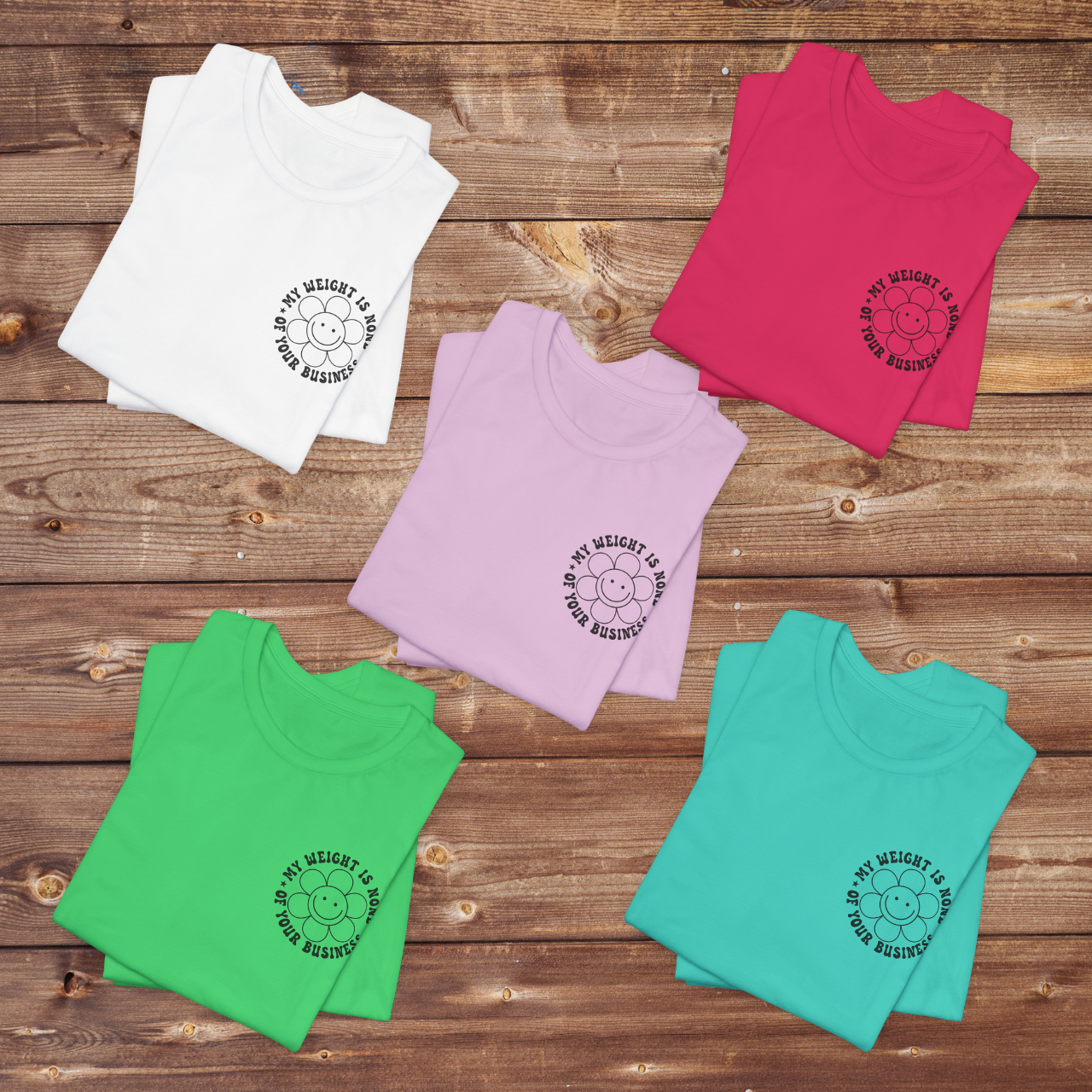 Graphic Tee — “Unless I’m Sitting On Your Face My Weight Is None Of Your Business” Smiley Checkered T-Shirt