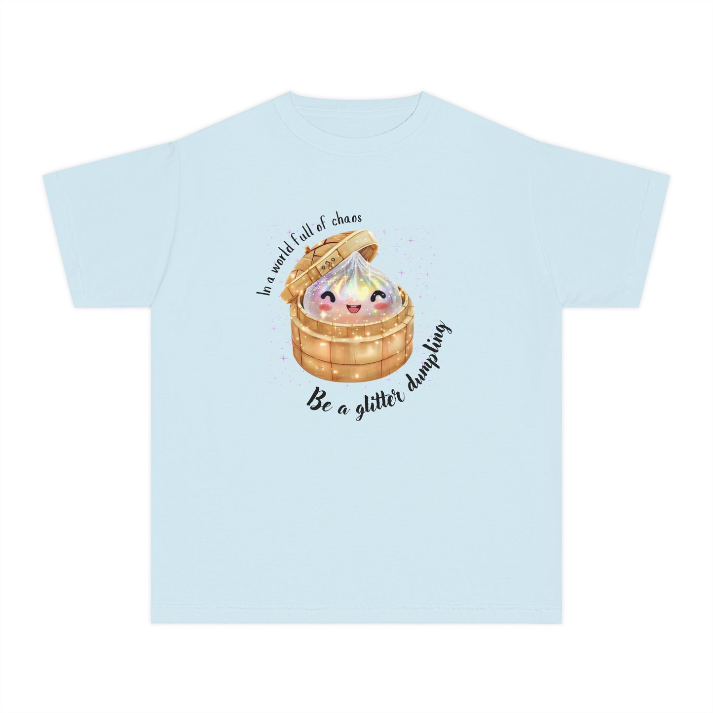 In a World Full of Chaos, Be a Glitter Dumpling Youth Graphic Tee | Viral Squishy Inspired Shirt