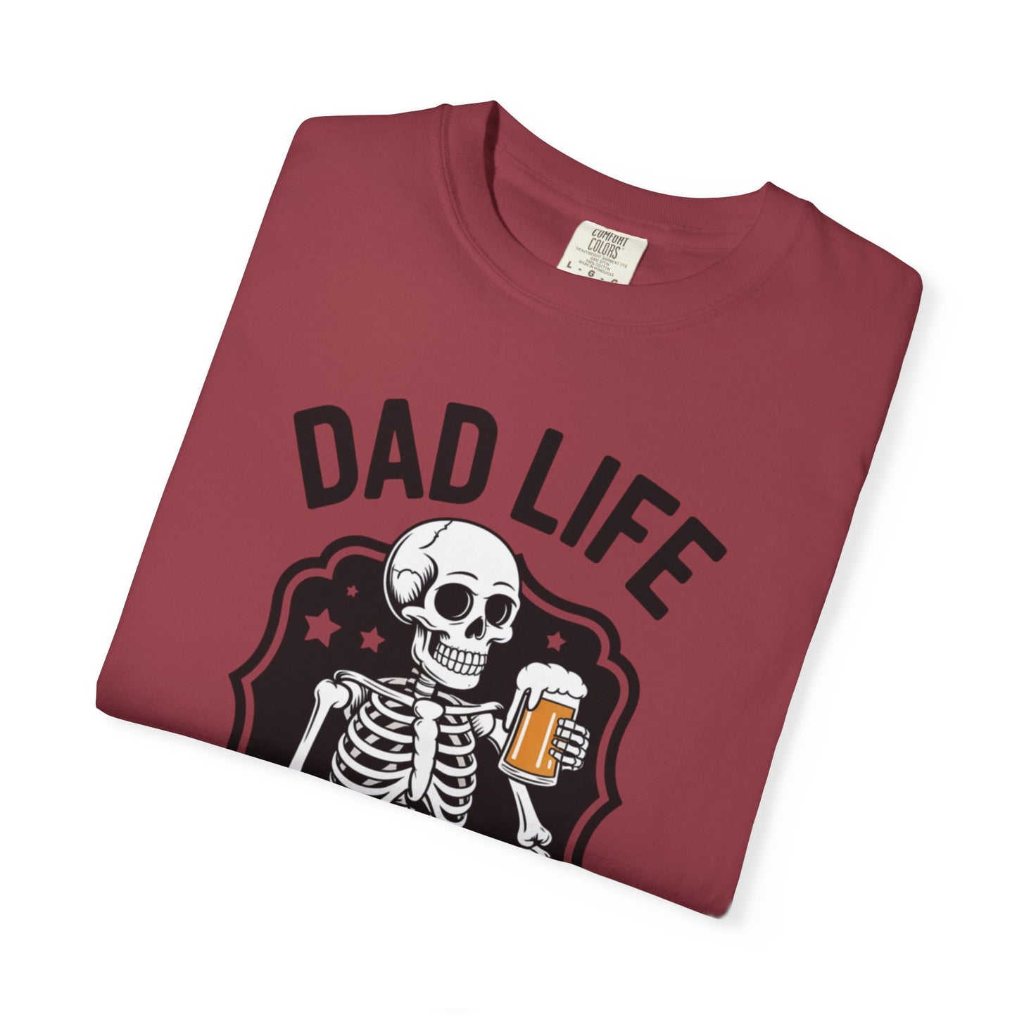 Dad Life T‑Shirt - "Live Fast Dad Hard" Skeleton Beer Graphic Tee