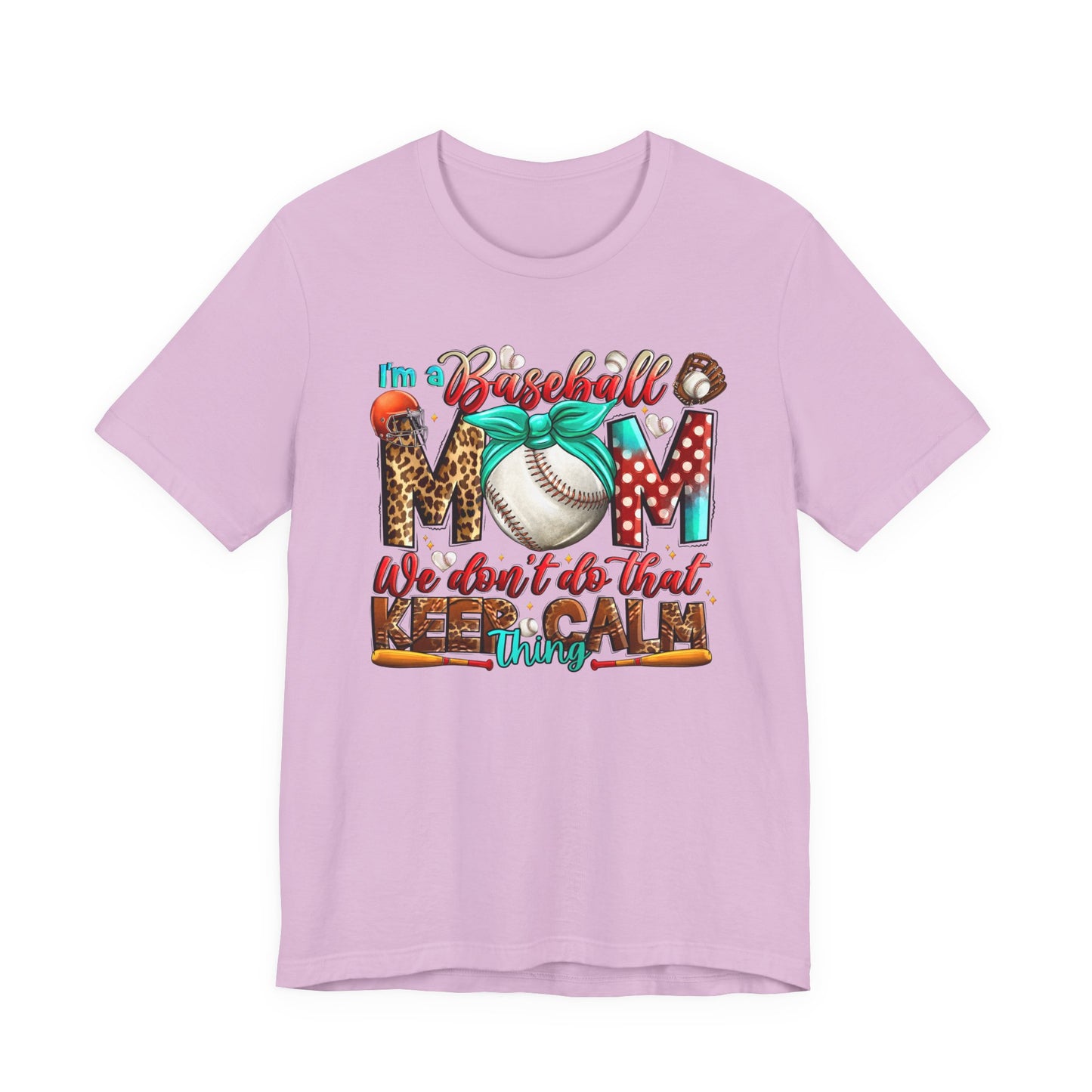Baseball Mom Tee - "Keep Calm" Graphic Shirt for Baseball Moms