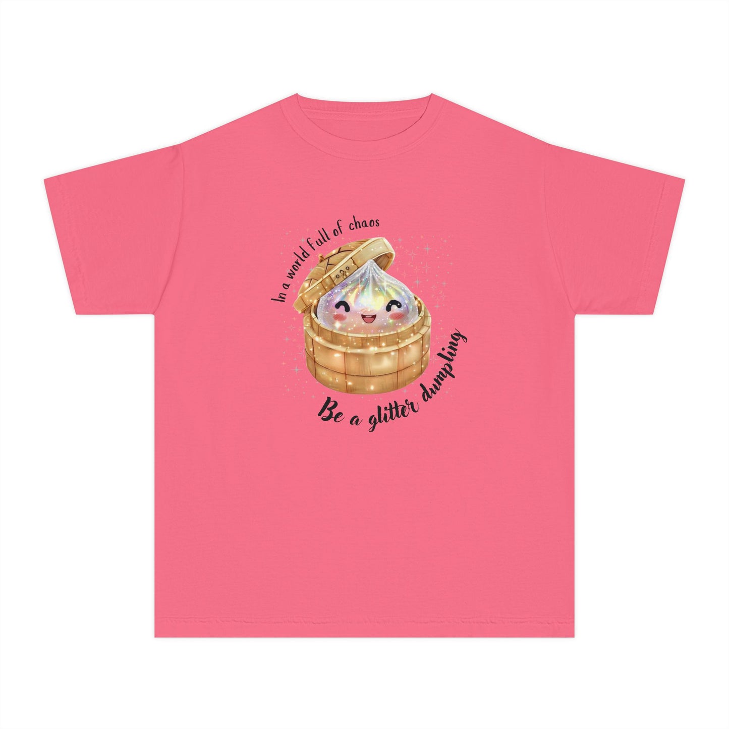 In a World Full of Chaos, Be a Glitter Dumpling Youth Graphic Tee | Viral Squishy Inspired Shirt