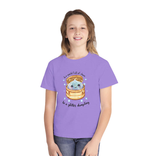 In a World Full of Chaos, Be a Glitter Dumpling Youth Graphic Tee | Viral Squishy Inspired Shirt