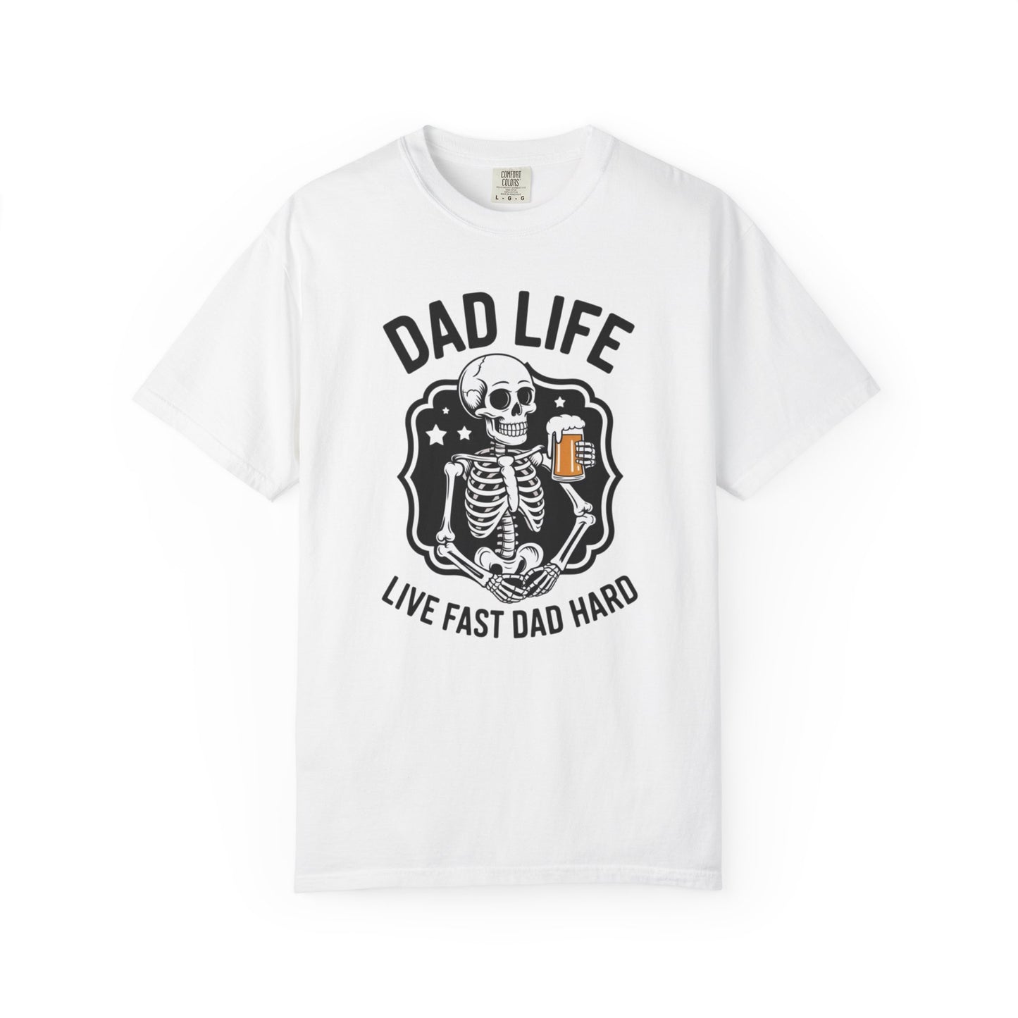 Dad Life T‑Shirt - "Live Fast Dad Hard" Skeleton Beer Graphic Tee