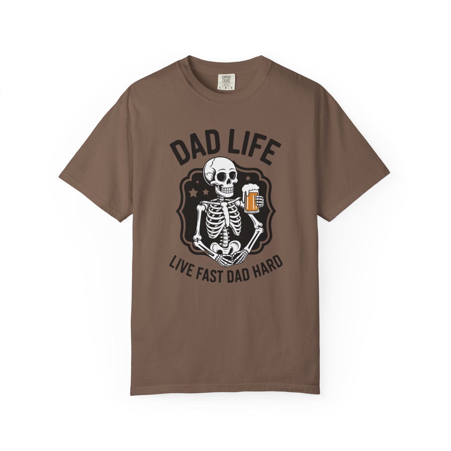 Dad Life T‑Shirt - "Live Fast Dad Hard" Skeleton Beer Graphic Tee